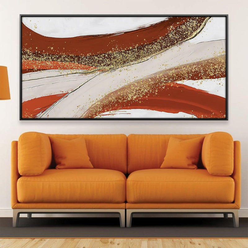 Golden Orange Abstract Canvas