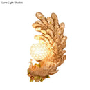 GobekUsa Peacock Wall Sconce with Crystal Shade - Country Resin 1-Light in Yellow/Green (1/2 Pack)