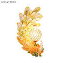 GobekUsa Peacock Wall Sconce with Crystal Shade - Country Resin 1-Light in Yellow/Green (1/2 Pack)