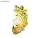 GobekUsa Peacock Wall Sconce with Crystal Shade - Country Resin 1-Light in Yellow/Green (1/2 Pack)