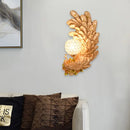 GobekUsa Peacock Wall Sconce with Crystal Shade - Country Resin 1-Light in Yellow/Green (1/2 Pack)