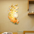 GobekUsa Peacock Wall Sconce with Crystal Shade - Country Resin 1-Light in Yellow/Green (1/2 Pack)