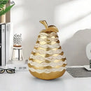 Golden pineapple lattice art statuette living room desk decoration by Decorbites