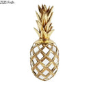 Golden pineapple lattice art statuette living room desk decoration by Decorbites