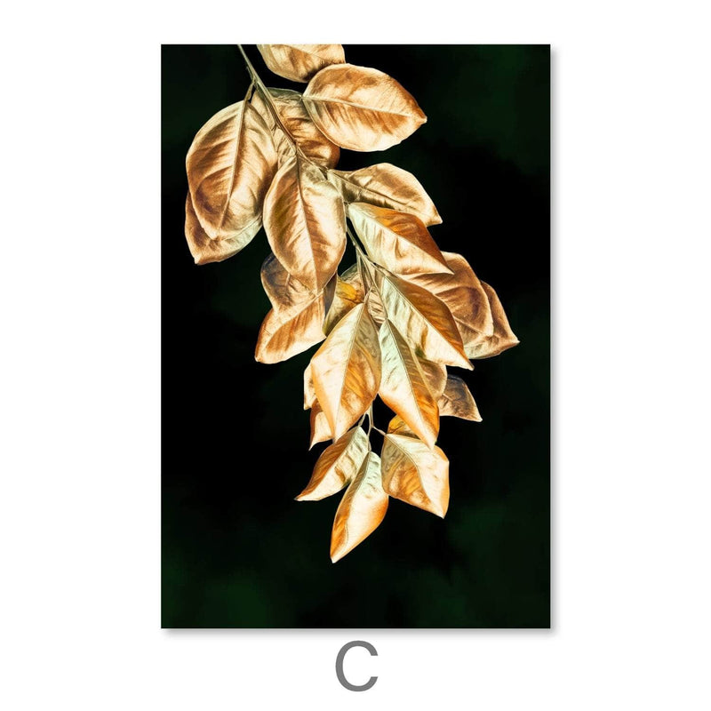 Golden Plants Canvas