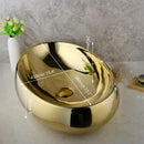 GobekUsa Golden Plated Ceramic Basin Sink & Faucet Tap Set with Pop Drain