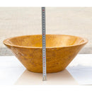 Golden Sienna Travertine Vessel Sink Polished 16 Inch Diameter