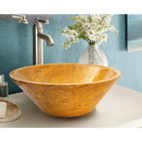Golden Sienna Travertine Vessel Sink Polished 16 Inch Diameter