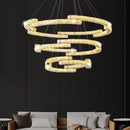 GobekUsa Circular Crystal Pendant Light Chandelier for Living Room