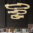 GobekUsa Circular Crystal Pendant Light Chandelier for Living Room