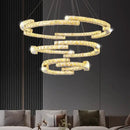 GobekUsa Circular Crystal Pendant Light Chandelier for Living Room
