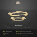 GobekUsa Circular Crystal Pendant Light Chandelier for Living Room