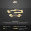 GobekUsa Circular Crystal Pendant Light Chandelier for Living Room