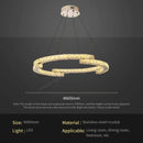 GobekUsa Circular Crystal Pendant Light Chandelier for Living Room