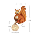 GobekUsa Cute Squirrel Resin LED Wall Lamps for Home Decor and Lighting