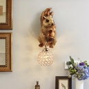 GobekUsa Cute Squirrel Resin LED Wall Lamps for Home Decor and Lighting