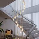 GobekUsa Crystal Bubble Ball Pendant Lights for Stairs, Dining, Living Room Decor