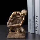 GobekUsa Golden Thinker Bodybuilder Resin Sculpture for Desk Decor and Room Aesthetics