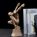 GobekUsa Golden Thinker Bodybuilder Resin Sculpture for Desk Decor and Room Aesthetics
