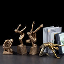 GobekUsa Golden Thinker Bodybuilder Resin Sculpture for Desk Decor and Room Aesthetics