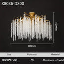 GobekUsa Branch Crystal LED Ceiling Chandelier in Gold/Black for Dining Room Lobby