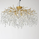GobekUsa Branch Crystal LED Ceiling Chandelier in Gold/Black for Dining Room Lobby