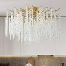 GobekUsa Branch Crystal LED Ceiling Chandelier in Gold/Black for Dining Room Lobby