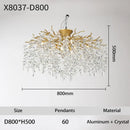 GobekUsa Branch Crystal LED Ceiling Chandelier in Gold/Black for Dining Room Lobby