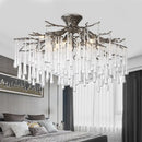 GobekUsa Branch Crystal LED Ceiling Chandelier in Gold/Black for Dining Room Lobby