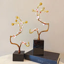 GobekUsa Golden Tree Crystal Ball Plum Blossom Metal Decor Figurine