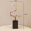 GobekUsa Golden Tree Crystal Ball Plum Blossom Metal Decor Figurine