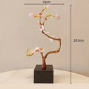 GobekUsa Golden Tree Crystal Ball Plum Blossom Metal Decor Figurine