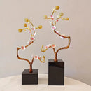 GobekUsa Golden Tree Crystal Ball Plum Blossom Metal Decor Figurine