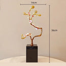 GobekUsa Golden Tree Crystal Ball Plum Blossom Metal Decor Figurine