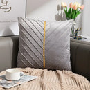 Golden velvet patchwork cushion cover set of 6 for living room by Decorbites