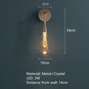 GobekUsa Golden Water Droplets Crystal Wall Lights for Bedroom, Stairs, Restaurant