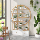 71 Inches 6-Tier Gold Bookshelf with 2 Storage Drawers-Golden by LJGDeals