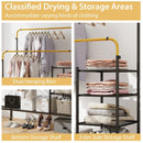 Rolling Double Rods Garment Rack with Height Adjustable Hanging Bars by LJGDeals