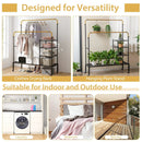 Rolling Double Rods Garment Rack with Height Adjustable Hanging Bars by LJGDeals