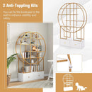 71 Inches 6-Tier Gold Bookshelf with 2 Storage Drawers-Golden by LJGDeals