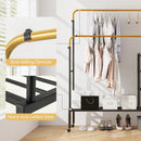Rolling Double Rods Garment Rack with Height Adjustable Hanging Bars by LJGDeals
