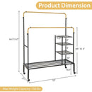 Rolling Double Rods Garment Rack with Height Adjustable Hanging Bars by LJGDeals