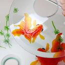GobekUsa Goldfish Glass Waterfall Faucet for Bathroom Sink - Chrome Brass Mixer Tap