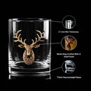 Gold Stag Deer Whiskey Glasses by Jersey Art Glass