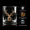 Gold Stag Deer Whiskey Glasses