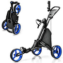 Folding 3 Wheels Golf Push Cart with Bag Scoreboard Adjustable Handle by LJGDeals