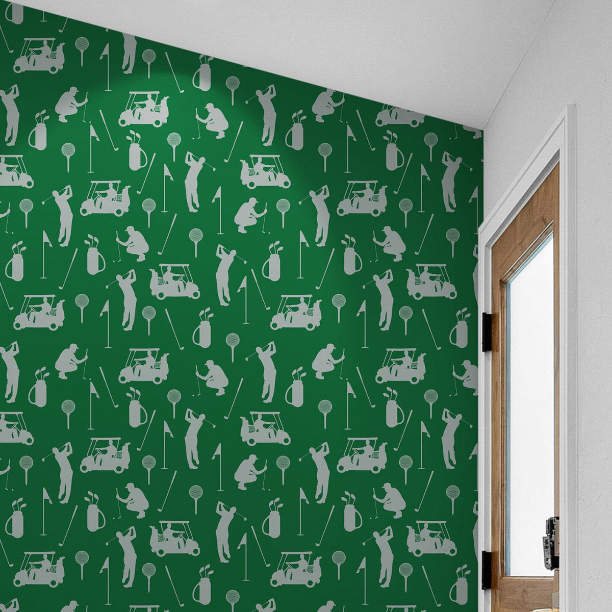 Golf Pattern Green Wallpaper Mural. #6746, photo 2 of 17