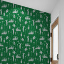 Golf Pattern Green Wallpaper Mural.