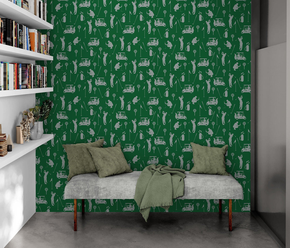 Golf Pattern Green Wallpaper Mural. #6746, photo 5 of 17