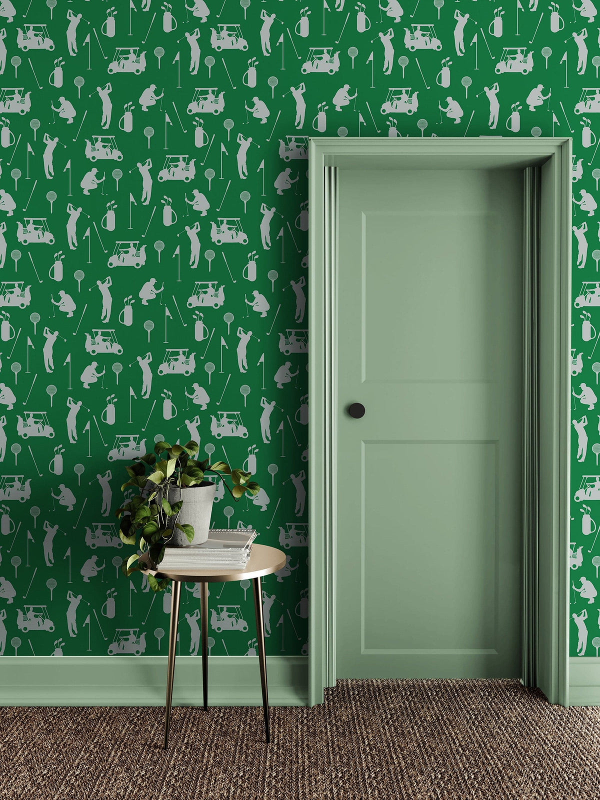 Golf Pattern Green Wallpaper Mural. #6746, photo 7 of 17